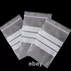 GRIP SEAL BAGS Self Resealable WRITE ON PANEL Plastic Clear Poly Bags