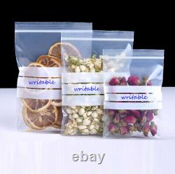 GRIP SEAL BAGS Self Resealable WRITE ON PANEL Plastic Clear Poly Bags