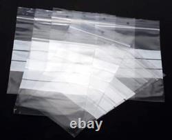 GRIP SEAL BAGS WITH WRITE ON PANELS All 18 Sizes Clear Poly Plastic Zip Lock