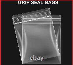 GRIP SEAL BAGS ZIP LOCK QUALITY RESEALABLE CLEAR POLY PLASTIC 160 X 230 MM -6x9