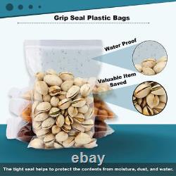 GRIP SEAL BAGS ZIP LOCK QUALITY RESEALABLE CLEAR POLY PLASTIC 160 X 230 MM -6x9