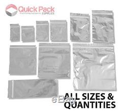 GRIP SEAL SELF RESEALABLE POLYTHENE PLASTIC BAGS SMALL AND LARGE CLEAR ZIP