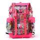 Gucci Floral Neon Pink Clear Pvc Backpack Medium Women Men Designer Bag Plastic