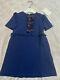 Gucci Girls Viscose Blue Dress Age 5 With Hanger And Plastic Clear Dust Bag