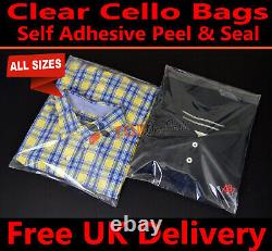 Garment Bags Clear Cello Plastic Self Seal Packaging Clothing Jewellery Crafts
