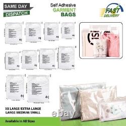 Garment bags clear cellophane plastic strong seal packaging for T-Shirts clothes