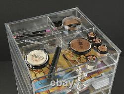GlamoureBox Clear Acrylic Makeup Organizer 5 Drawers Crystal Knob Handles A5R-K