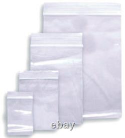 Grip Seal Bags Clear Poly Plastic Resealable Zip Lock Baggies Small Large Medium