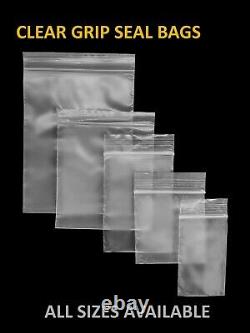 Grip Seal Bags Clear Poly Plastic Strong Resealable Zip Lock Bags 10x 14