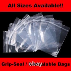 Grip Seal Bags Clear Resealable Plastic Polythene Cheapest Gripseals All Sizes