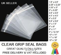 Grip Seal Bags HEAVY DUTY Resealable Self Seal Polythene Plastic 300 Gauge