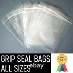 Grip Seal Bags HEAVY DUTY Resealable Self Seal Polythene Plastic 300 Gauge