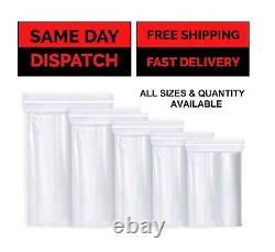 Grip Seal Bags Heavy Duty Clear Poly Plastic Resealable Zip Baggies All Sizes