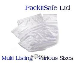 Grip Seal Bags MIni Poly Self Resealable Plastic Clear Zip Lock Various Sizes