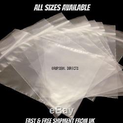 Grip Seal Bags Poly Plastic Plain Strong Clear Large Small Variety of Size