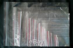 Grip Seal Bags Qty 100 13 Sizes Resealable Plastic Clear Bags
