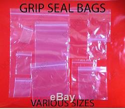 Grip Seal Bags Reseable Clear Plain Polythene Plastic Zip Lock Selfseal