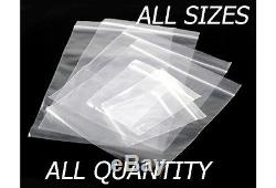 Grip Seal Bags Self Resealable Clear Plastic Mini Zip Lock Bag ALL SIZES AMOUNT