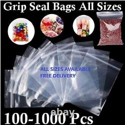 Grip Seal Bags Self Resealable Grip Poly Plastic Clear Zip Lock All Sizes