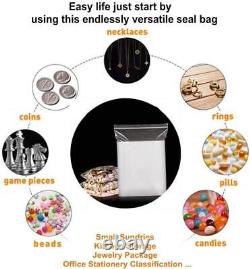 Grip Seal Bags Zip Lock Clear Self Resealable Plastic 8 x 11 Storage Bags