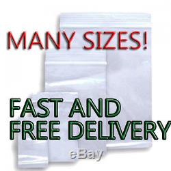 Grip Seal Bags Zip Lock Clear and Plain Self Resealable Polythene Plastic