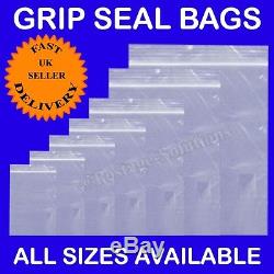 Grip Seal Resealable Clear Plastic bag ALL SIZES IN INCHES One of Best Quality