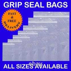 Grip Seal Resealable Clear Poly Plastic Bags SIZES IN INCHES Cheapest Quick one