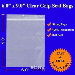 Grip Seal Resealable Self Seal Clear Polythene Plastic Bags 6 x 9 Cheapest 6x9
