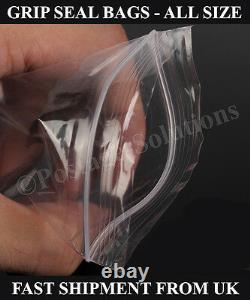 Grip Seal bags Resealable Clear Polythene Plastic SIZES IN INCHES fast despatch