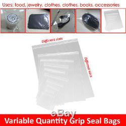 Grip Self Press And Seal Zip Lock Bags Poly Plastic Clear Seal Bag Food Saver