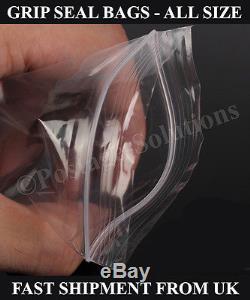 Gripseal bags Resealable Clear plastic Food Safe Sizes in Inches 24hr Despatch