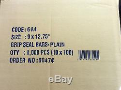 Gripwell Grip Seal Resealable Self Seal Clear Plastic Bag 22.9 x 32.4 SIZE IN CM