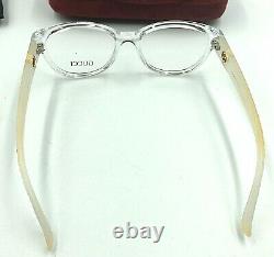 Gucci Womens Eyeglasses GG 1123 Italy 52 15 139 Clear with Bag and Case GUC