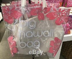 Hawaii BLOOMINGDALES Big Brown Rinka Hawaii Clear Pink Flower Bag Vinyl