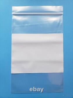 Heavy Duty 4Mil White Block Zip Seal Bags Writable Reclosable Lock Whiteblock