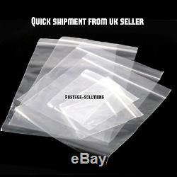 Heavy Duty Grip seal plastic bags 75 Microns 300 Gauge Clear All Sizes Cheapest