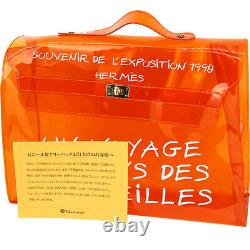 Hermes Vinyl Kelly Orange Handbag Women'S Clear Beach Bag Plastic Bags No. 8954