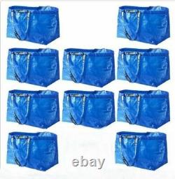 Ikea 10 Piece Frakta Large 19 Gallon Blue Shopping Laundry Bag Free Shipping