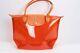 Longchamp Le Pliage Orange Transparent Plastic Pvc Tote Bag