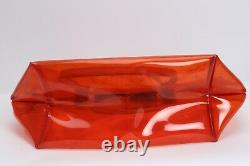 LONGCHAMP Le Pliage Orange Transparent Plastic PVC Tote Bag