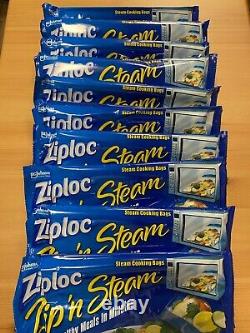 (LOT OF 10) Ziploc Zip'N Steam Medium Steam Cooking Bag (10 bags per pack)