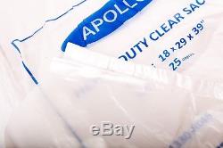 Large Clear Bin Bags Heavy Duty Plastic Rubbish Sacks Strong 18x29x39
