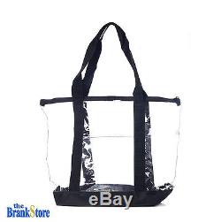 Large Tote Bag Zippered Plastic Shoulder Handbag Women Grocery Shopping Shopper