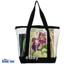 Large Tote Bag Zippered Plastic Shoulder Handbag Women Grocery Shopping Shopper