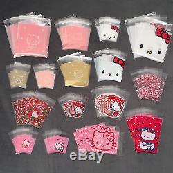 Lot 80 Self Seal Hello Kitty Cello Storage Bags Clear Plastic Gift Cellophane