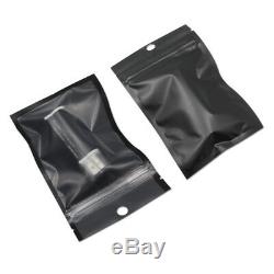 Matte Clear Flat Plastic Packaging Bags With Hang Hole Zip Lock Frosted Pouches