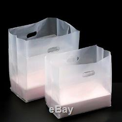 Matte Clear Plastic Packaging Bag Reusable Handle Pack Pouches for Gift Grocery