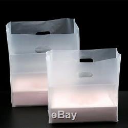 Matte Clear Plastic Packaging Bag Reusable Handle Pack Pouches for Gift Grocery