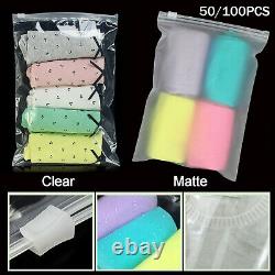 Matte Clear Plastic Zip Clothes Bags Underwear Packaging Lock Pouches Resealable