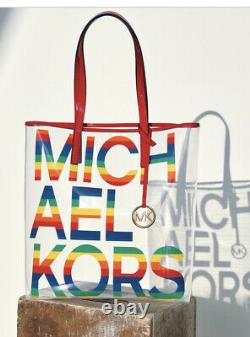Michael Kors Large North South Transparent Tote Bag Rainbow One Of Kind